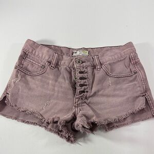 Free People Women's Distressed Pink Shorts Size 24
